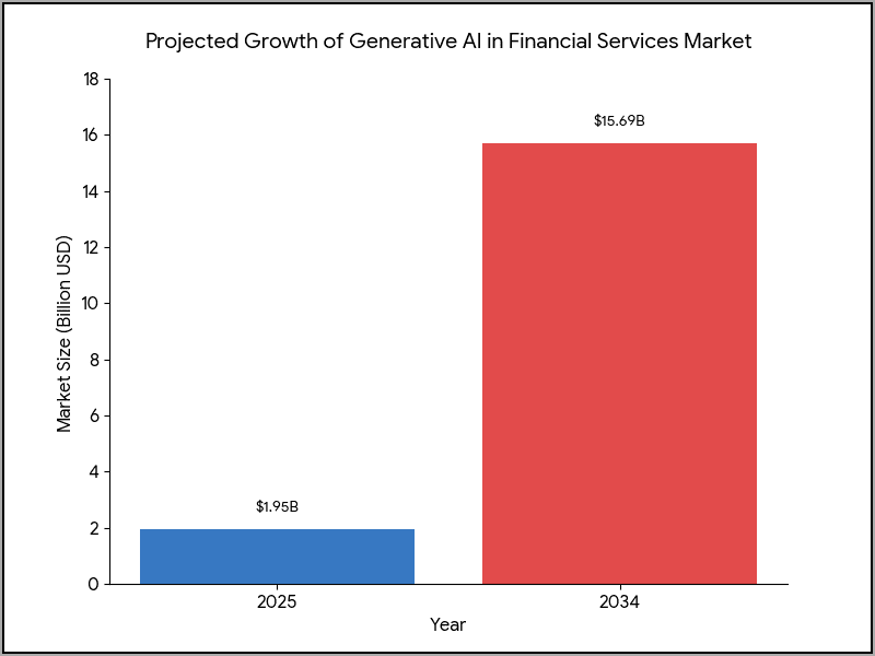 Generative AI in financial services market growth — $1.95B to $15.69B by 2034